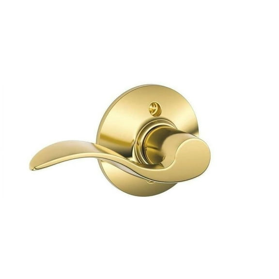 Schlage F170VACC605LH Brass Accent Left-Hand Dummy Lever Lockset - Quantity 1