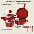 thumbnail image 3 of SDOTXAInduction Cookware Set 13 Pieces  Washable Brush Resistant Non-Stick Pans With Gumwood Handles  Kitchen Cookware Set With Frying Pan  Stewing Pot And Stockpot  Pan  Outdoor Set Home, 3 of 7