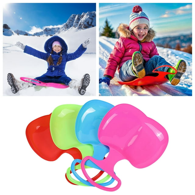 1pc Color Random Sliders Sledge With Handle;Children's Butt Slider Sledge Snow Slider Snow Racer For Tobogganing Sledging Small Shape Sliders Sledge Winter Outdoor Sports Skiing
