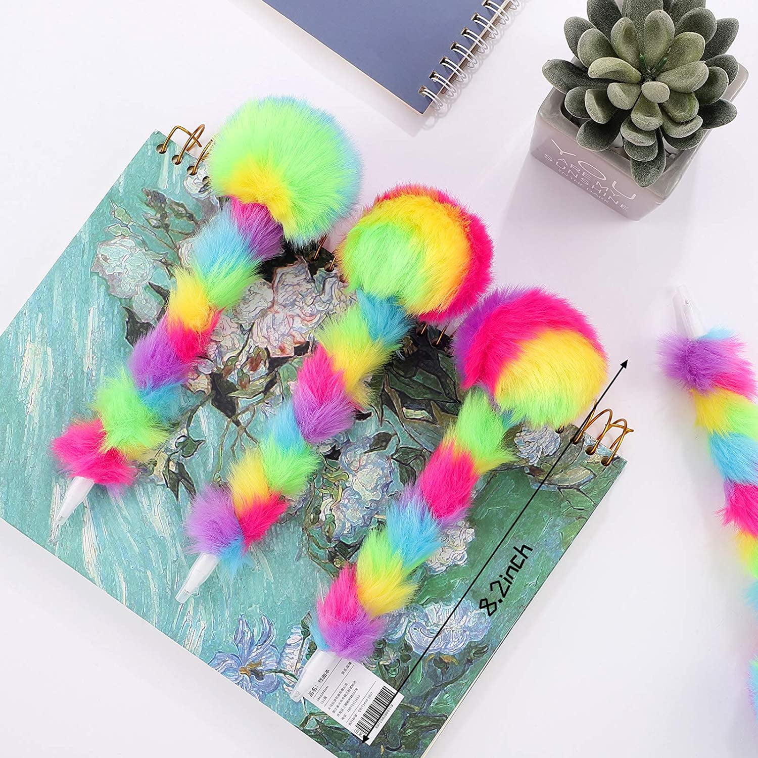 Yexiya 28 Pieces Rainbow Pens Fun Pens For Kids Fluffy Pen Novelty Pens Girls Boys For Party Favors School Office Birthday Carnival Party Favor Supply