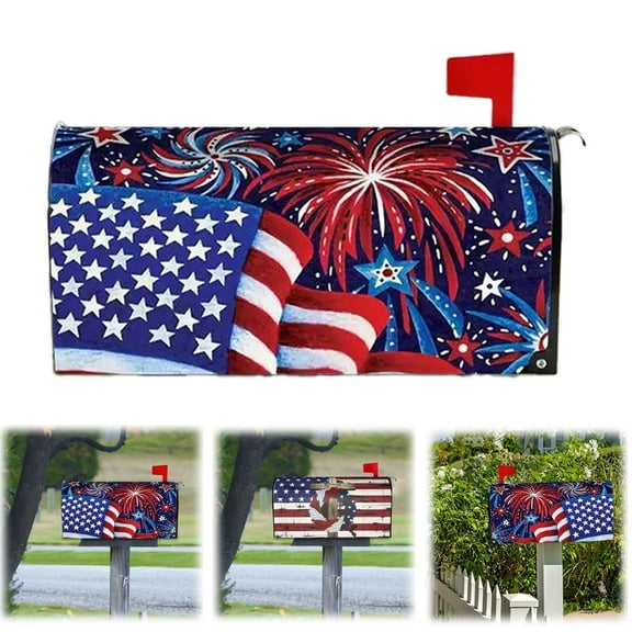 Christmas Ornaments Clearance! 1X Dust Cover Magnetic Mailbox Cover Oxford Cloth Decorative Mailbox Printed Fabric Waterproof 2024 Dust Cover Red