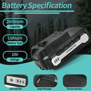 NEWONE 20V Cordless Circular Saw 5000RPM Rotating Speed 5 inch Blade Adjustable Cutting Depth 45°/90° with 2.0Ah Battery and Charger Brushless Circular Saw