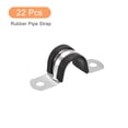 thumbnail image 3 of Unique Bargains 22Pack 3/4' Cable Clamp U Shape Stainless Steel Rubber Cushioned Pipe Strap, 3 of 5