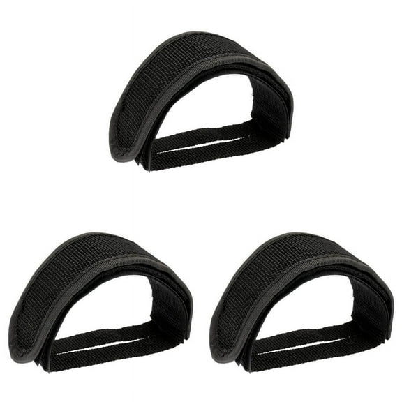 3X Fixed Gear Fixie BMX Bike Bicycle Anti-Slip Double Adhesive Straps Pedal Toe Clip Strap Belt Black,3 x Bicycle Pedal Toe Clip,black