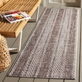 thumbnail image 2 of SAFAVIEH Courtyard Robert Striped Indoor/Outdoor Runner Rug, Light Beige/Light Brown, 2'3" x 8', 2 of 8