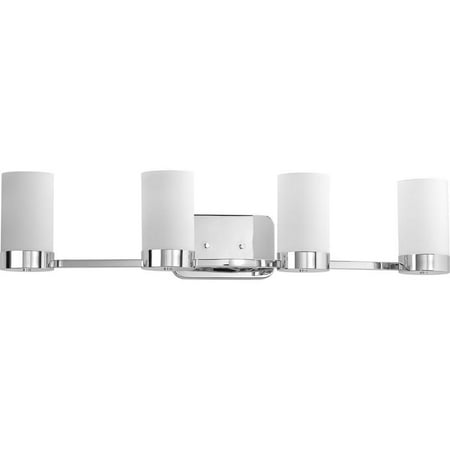 

Progress Lighting Elevate Collection 4-Light Polished Chrome Bathroom Vanity Light with Glass Shades (NEW OPEN BOX)