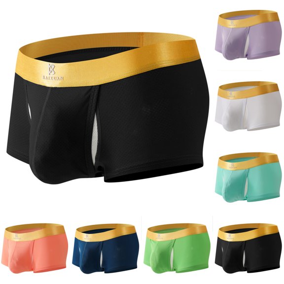 jobturf Mens Underwear Moisture Wicking Breathable Boxer Briefs Summer Comfy Lightweight Underpants Low Rise Stretchy Trunks S-XL