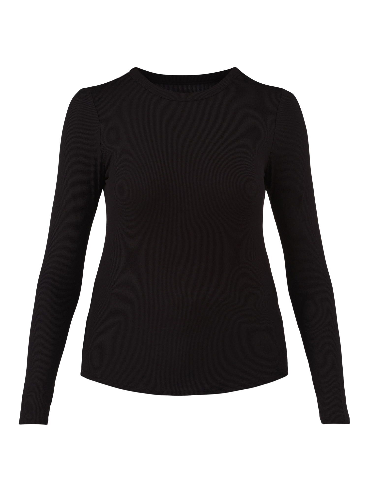 No Boundaries Ribbed Crewneck Tee with Long Sleeves, 1 or 2-Pack
