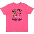 thumbnail image 3 of Inktastic Cherry Vibes Only Retro Youth T-Shirt, 3 of 5