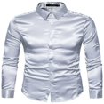 thumbnail image 1 of Stylish Men‘s Solid Color Business Shirts with Turn-Down Collar for Office, 1 of 4