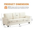 thumbnail image 3 of 83" Oversized Chenille Sofa for Living Room | 3-Seater Cloud Couch with Washable Covers & Deep Seats | Mid-Century Modern Upholstered Sofa with Armrests for Apartment, Bedroom & Office, Beige/Grey, 3 of 9
