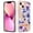 Purple Flower, variant on Compatible for iPhone 14 Plus Case with Ring Kickstand Holder Clear Floral Pattern Hybrid PC TPU Shockproof Protective Phone Case Cover for iPhone 14 Plus Women Girls, Green Flower
