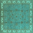 thumbnail image 1 of Ahgly Company Indoor Square Oriental Turquoise Blue Traditional Area Rugs, 3' Square, 1 of 4