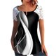 thumbnail image 1 of Mujeres Tops Casual verano encaje manga corta Split cuello túnica impresa camisetas camisetas Tops OAVQHLG3B Store lin121212, 1 of 4