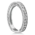 thumbnail image 2 of Carved Floral Designed Wedding Band Anniversary Ring in 14K White Gold, 2 of 5
