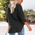 thumbnail image 7 of Qwertyu Womens Oversized Cotton Button Down Gauze Shirts Collared Long Sleeve Blouse Top Black XL, 7 of 7