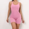 thumbnail image 3 of Women Yoga Jumpsuits Workout Sport Jumpsuits Women Activewear Women Sports Bodysuits & Jumpsuits Women Sports Jumpsuits Crisscross Backless Sports Romper Belted Suit Velour Jumpsuit Women Jumpsuit, 3 of 5