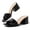 Black, variant on Square Toe Croc Textured Block Heel Slides for Women Single Band Slip On Chunky Heel Sandals Fashion Open Toe Summer Mules
