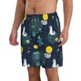 thumbnail image 2 of Bixox Men's Space and Animals printing Casual Classic Fit Short Summer Beach Shorts, 2 of 6