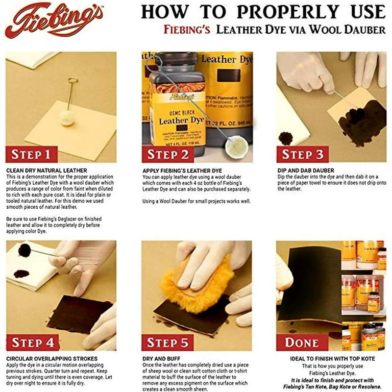 Edge Dye Finish Fiebing's 4oz (118 Ml) - Tinte Para Cantos Del Cuero