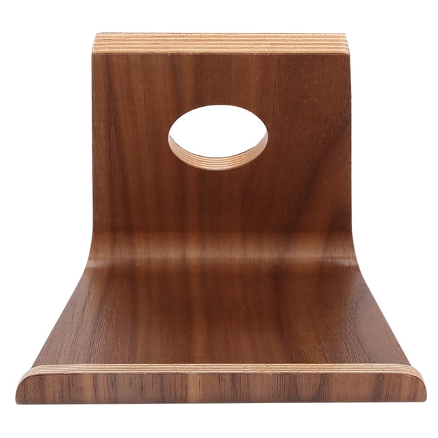 Soporte de madera de la ayuda del soporte del teléfono móvil de la tableta PC de los lados del doble de Brown de la nuez para el ipad