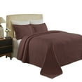thumbnail image 1 of Cascade Cotton Jacquard MatelassÃÂ© 3-Piece Bedspread Set Chocolate / queen, 1 of 1