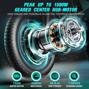 Electric Bike for Adults with 1500W Peak Motor,Max 30MPH & 50Mile,Moped ebikes with 15.6AH Battery,20 Fat Tire Off Road Mountain Ebike,Max 440LBS,UL2849 Certified