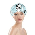thumbnail image 3 of Balery Cute Panda Bear Shower Caps, Double Layer Waterproof Shower Cap, Double Layers Reusable Shower Cap With Soft Comfortable For Long Thick Hair Soft Bath Shower Hair Caps, 3 of 9