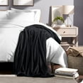 thumbnail image 5 of Bare Home Microplush Fleece Blanket - 300 GSM - Fuzzy Microfleece - Soft & Plush - Throw/Travel, Black, 5 of 5