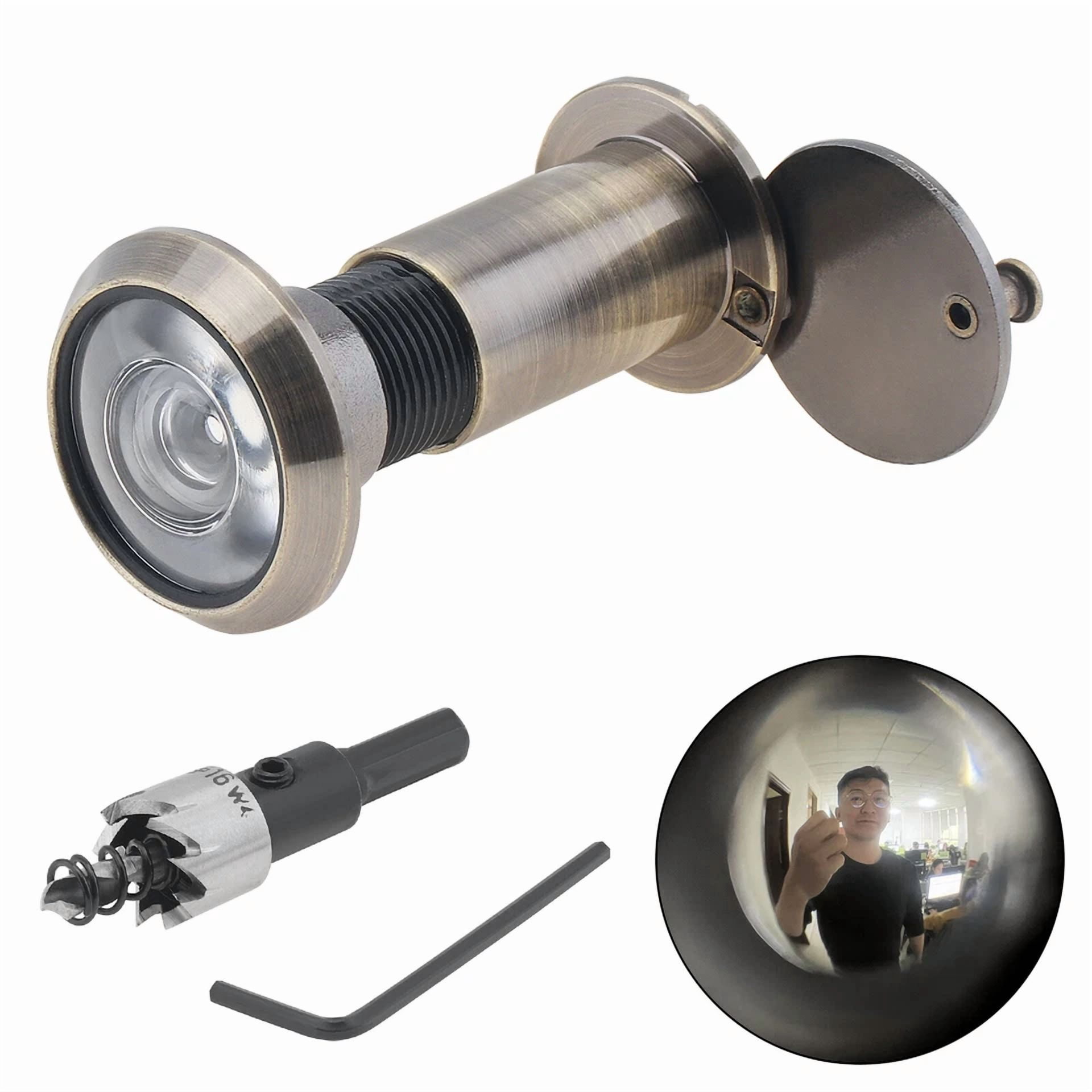Door Viewer, 200 Degree Peephole 16Mm Drill Bit Set For Home / Office / Hotel