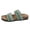 Green, variant on Rokment Ethletic Cork Footbed Slides Sandals for Women 2026 Boho Beach Summer Wide Feet Handmade Woven Fringe Orthopedic Platform Wedge Walking Slip on Dress Flat Black Size 9