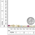 thumbnail image 6 of 18K Yellow Gold Plated Silver Sky Blue Aquamarine and Pink Created Sapphire and Lab Grown Diamond Bracelet for Women | 4.01 Cttw | Gemstone March Birthstone | Oval 6X4MM | Length 7.25 inches, 6 of 6
