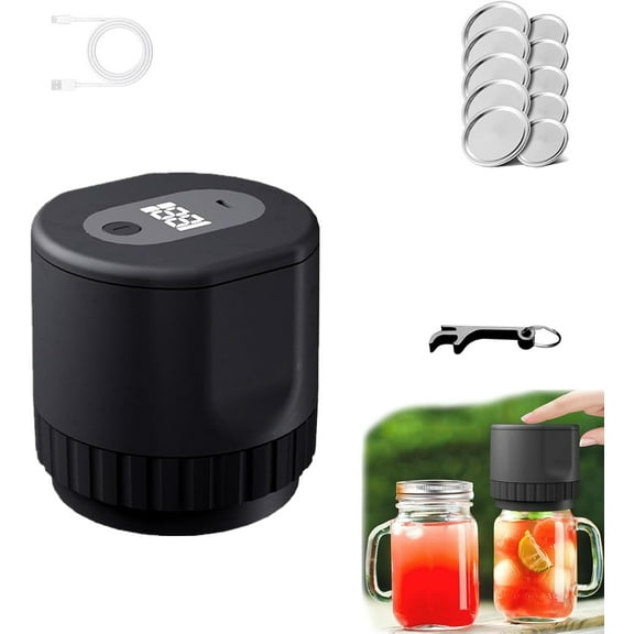 TrueBright Mason Jar Vacuum Sealer, True Bright Mason Jar Sealer, Electric Mason Jar Vacuum Sealer Kit, Sealer Kit for Wide Mouth and Regular Mouth Jars, Vacuum Sealing Machine (1pc)