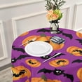 thumbnail image 5 of Coolnut Cute Halloween Pumpkin and Bats Round Tablecloth 60In,Table Cover Water Resistant Spill Proof Large Table Cover for Indoor & Outdoor Family Gathering Dinner, BBQ Halloween Decoration, 5 of 7