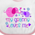 thumbnail image 4 of Inktastic My Granny Loves Me- Cute Elephants Boys or Girls Baby Bib, 4 of 4