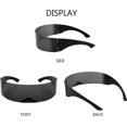 thumbnail image 2 of Gafas de sol cibernéticas con visera futurista de los 80 para hombre y mujer, estilo punk futurista, cosplay B2740, 2 of 5