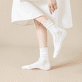 thumbnail image 3 of Sookeceks 6 Pairs Summer Cotton Crew Socks for Women, Soft Womens Trouser Socks for Casual Dress Size 5-9, 3 of 7