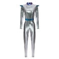 thumbnail image 3 of Haitryli Womens Alien Outer Space Outfits Turtleneck Long Sleeve Jumpsuits Club Party Rave Outfits Silver 3XL, 3 of 6