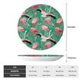 thumbnail image 2 of Picia Tropical Flamingo Pattern Bone China Decorative Plate – Wall Decor with Stand and Adhesive, Elegant Ornament for Living Room, Office, or Entryway-6in, 2 of 6