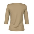 thumbnail image 2 of Playera George para Mujer, Cuello V, Manga 3/4 cafe Talla G, 2 of 4