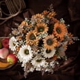 thumbnail image 5 of Farfi Artificial Sunflower Bouquet Decorative Non-Fading Wedding Full of Vitality Exuberant Blossom Simulated Sunflower Balcony Decor Supplies (Champagne), 5 of 13