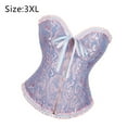 thumbnail image 2 of Tops de corsé vintage azules para mujer, corsés y corpiños con cordones y cremallera, corpiño floral moldeador., 2 of 5