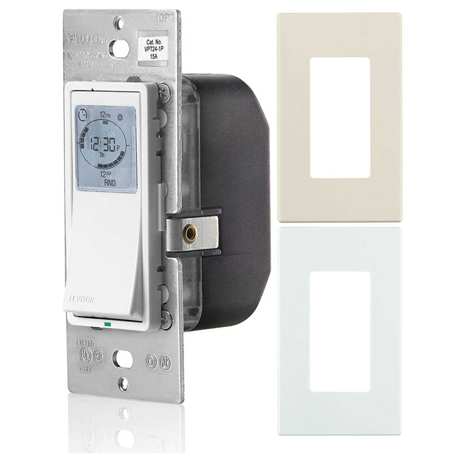 Leviton Vizia 24-Hour Programmable Indoor Timer with Snap-on Wall Plates by Leviton
