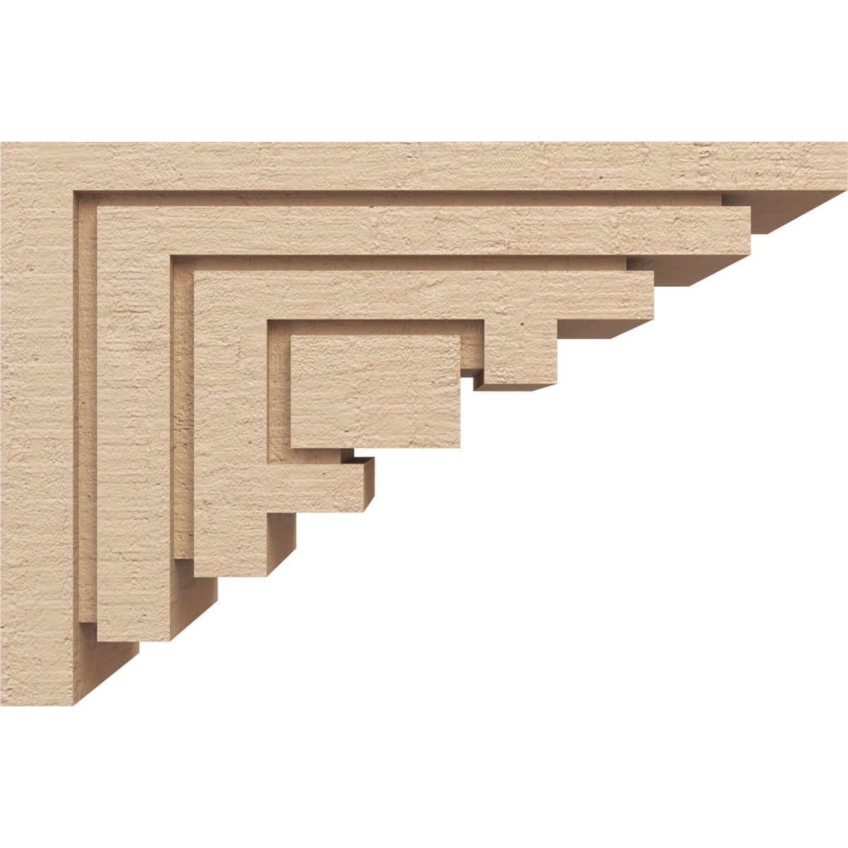 7"W x 21"D x 14"H Classic Landon Rough Cedar Woodgrain TimberThane Corbel, Primed Tan