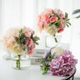 thumbnail image 3 of 2 flores artificiales en jarrón Yuarrent decoración Peonía violeta+blanco, 3 of 6