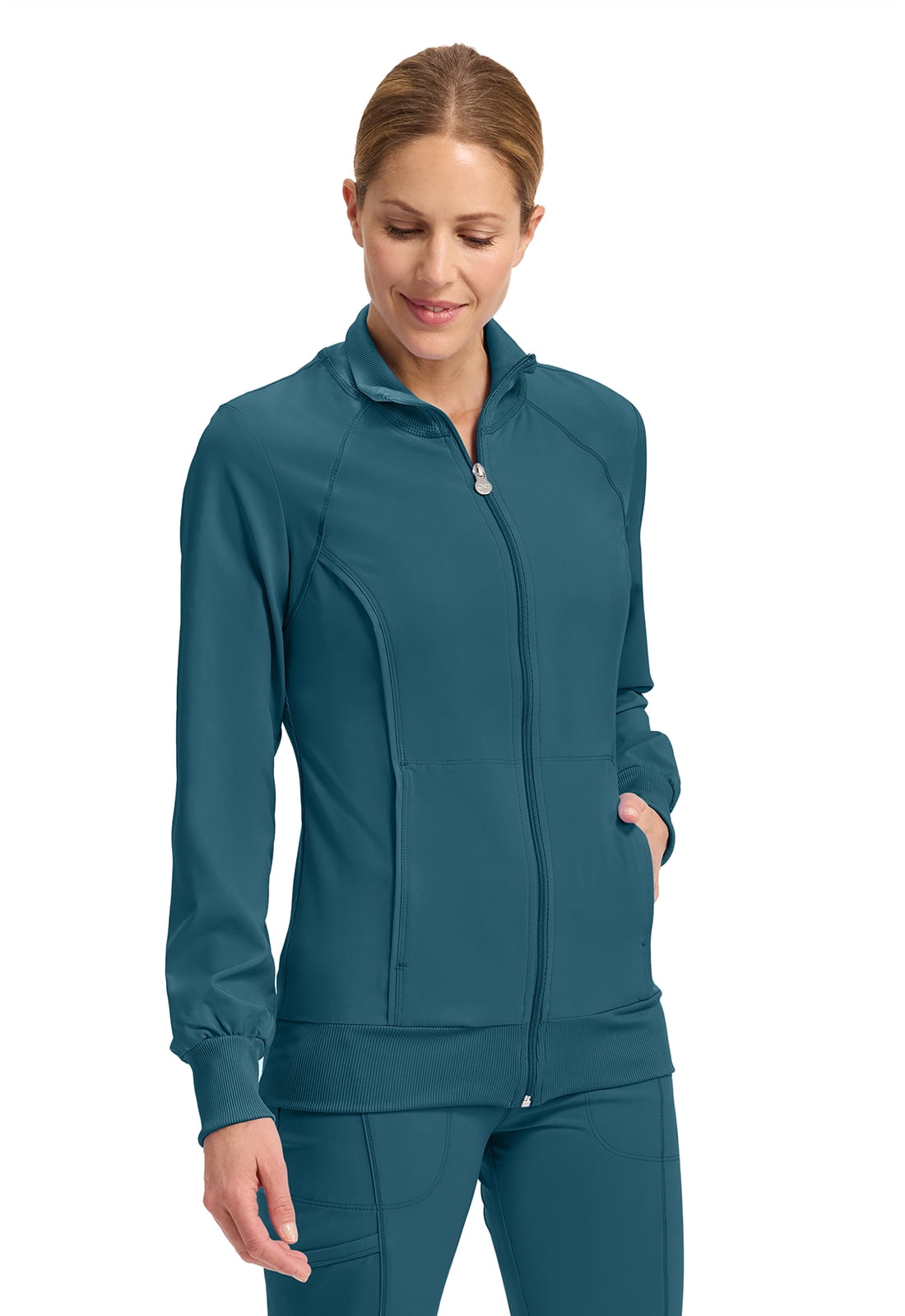 Infinity Cherokee Zip Front Scrub Jackets for Women, 4-Way Stretch Fabric, 2391A