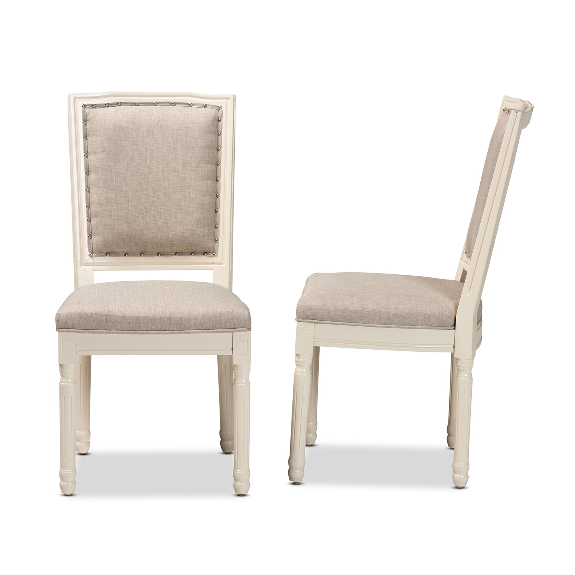Baxton Studio Louane Dining Chair, Set of 2, Grey