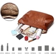 thumbnail image 6 of CoCopeanut Hobo Tote Bag for Women Fashion Handbag Faux Leather Shoulder Bag Zipper Closure Crossbody Bag Tassel Purse Set 3pcs, 6 of 7