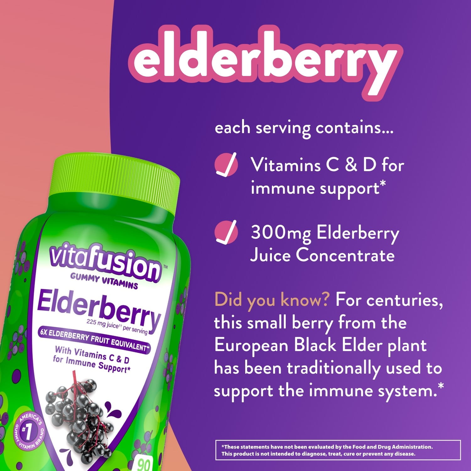 Vitafusion Elderberry Gummy Vitamins, 90ct - Walmart.com