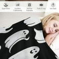 thumbnail image 3 of HENGT  Halloween Ghost Throw Blanket Funny Boo Spooky Black and White Halloween Theme Throw Blanket Cozy Soft Lightweight Flannel Plush Blankets for Bed Couch Living Room Sofa Chair, 3 of 6